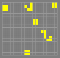 Game of Life pattern ’glider_to_2_blocks’