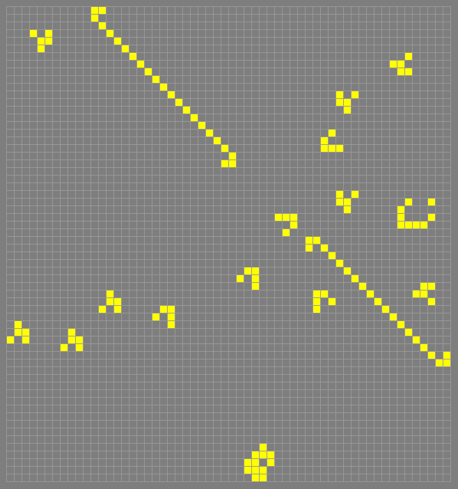 Game of Life pattern ’line-mending_reaction’